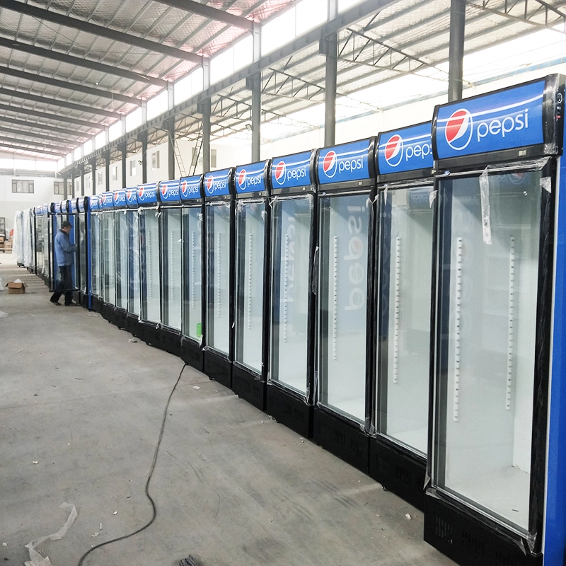 Refrigerador vertical da exposição porta de vidro ereta do refrigerador da exposição da bebida da única para o uso comercial